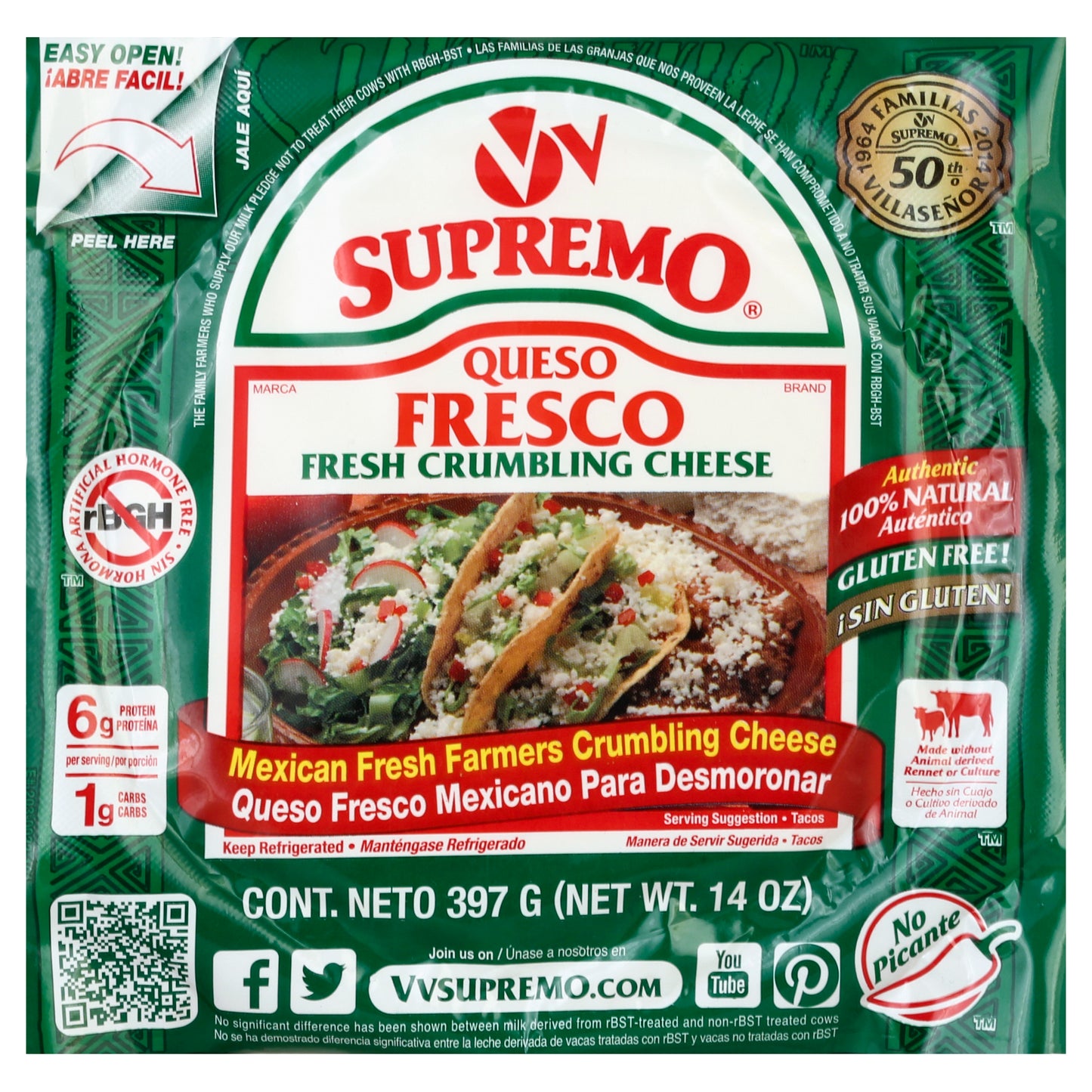 V&V Supremo Cheese 14 oz