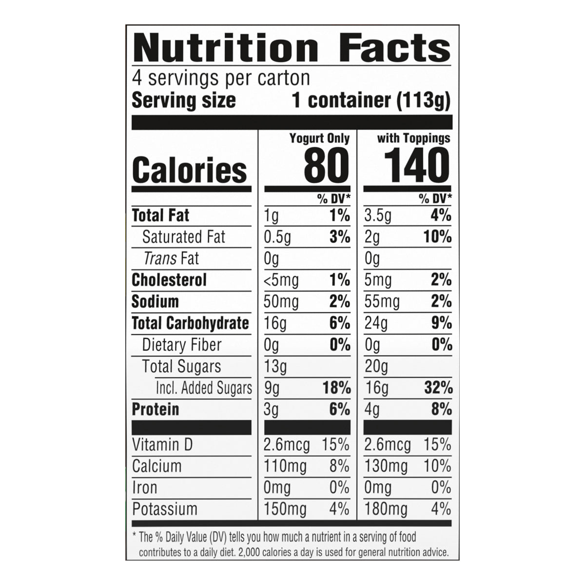 Yogur bajo en grasa YoCrunch sabor fresa con Mini M&Ms®, 4 unidades, vasos de yogur de 113 g (4 oz)