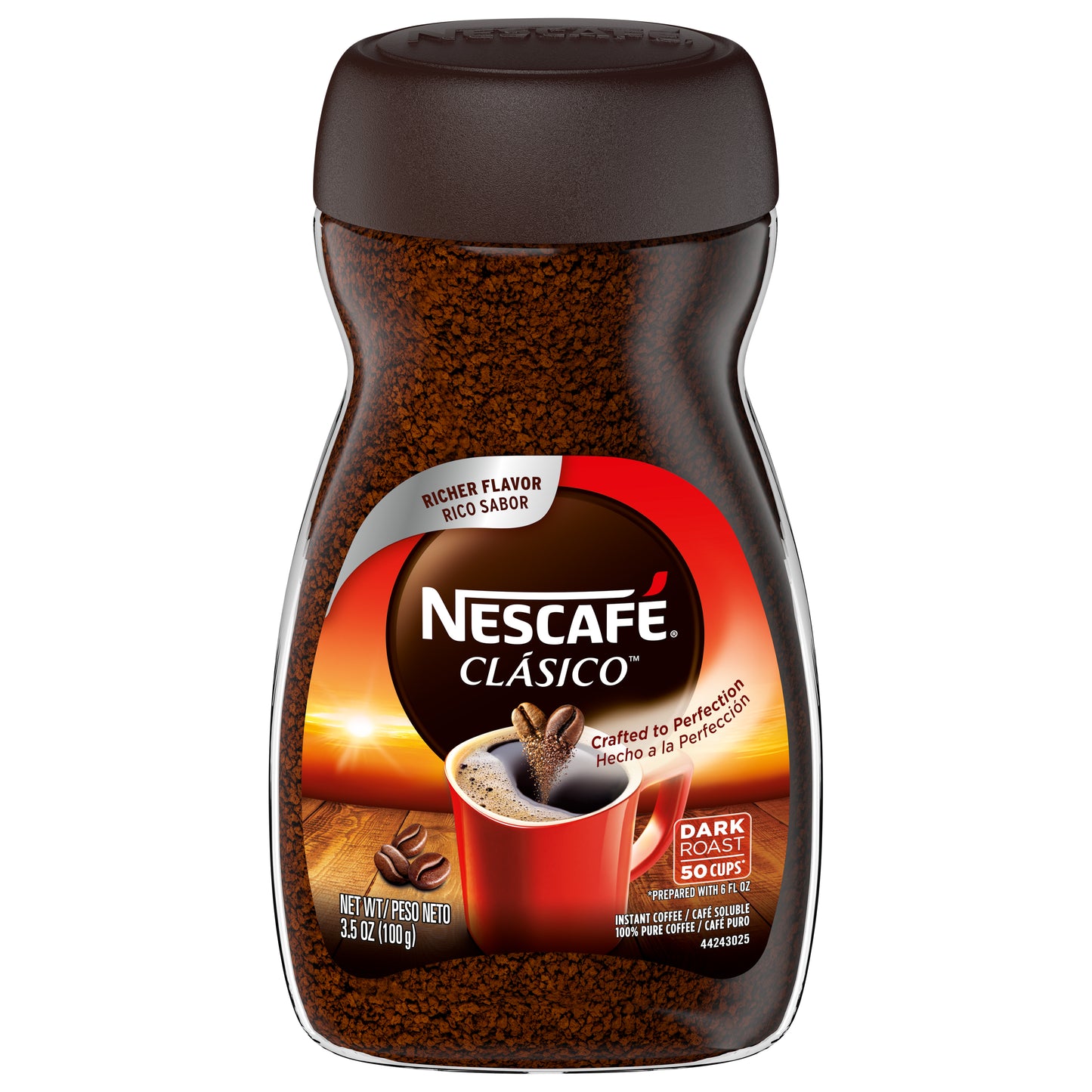Café instantáneo tostado oscuro Nescafé Clásico 3.5 oz