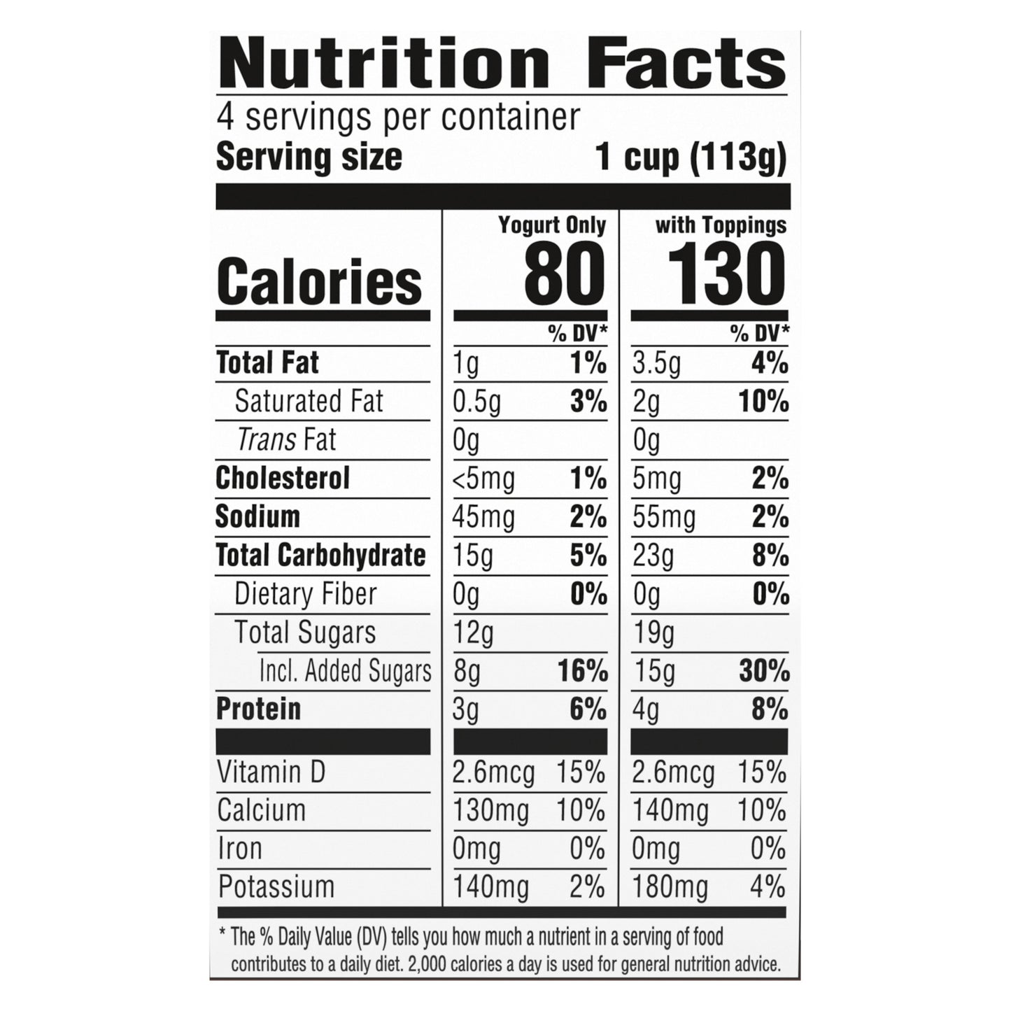 Yogur YoCrunch bajo en grasa sabor vainilla con M&M's, 4 vasos de 113 g (4 oz), paquete de 4 unidades