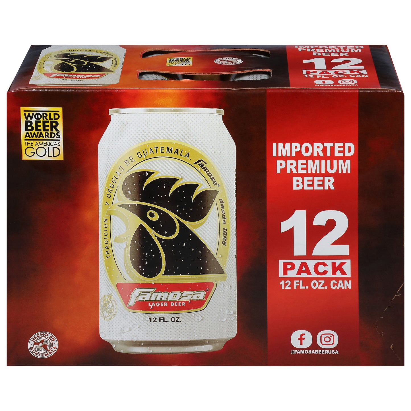 Cerveza Famosa Lager, 12 latas de 355 ml (12 onzas líquidas)