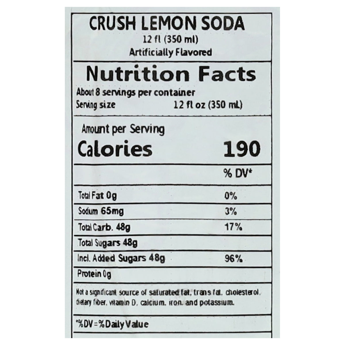 Crush Lemon Soda 12 fl oz