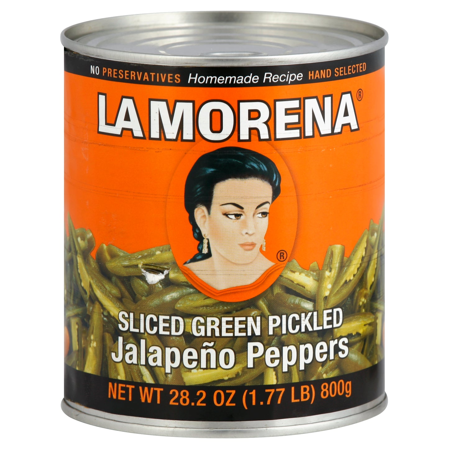 Pimientos jalapeños verdes encurtidos en rodajas La Morena de 28.2 onzas