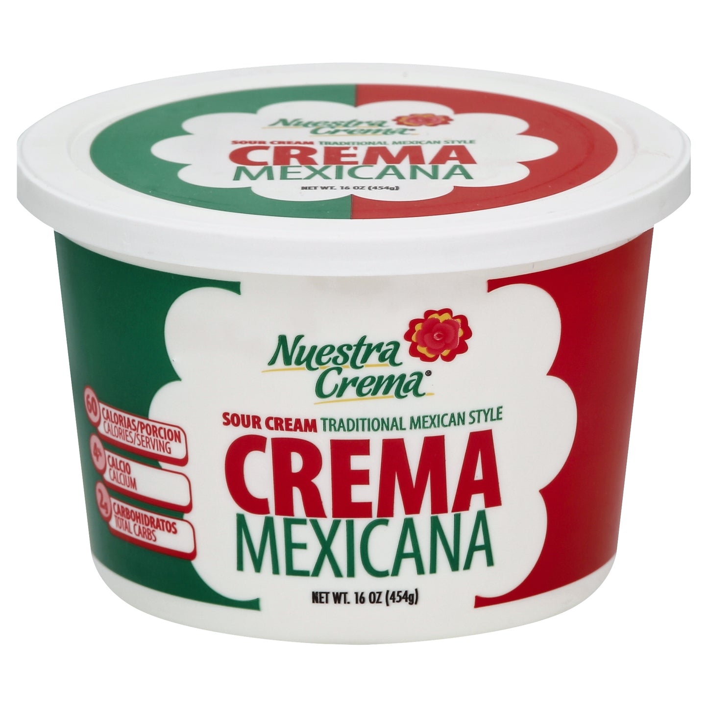 Nuestra Crema Crema Agria Estilo Tradicional Mexicano 16 oz
