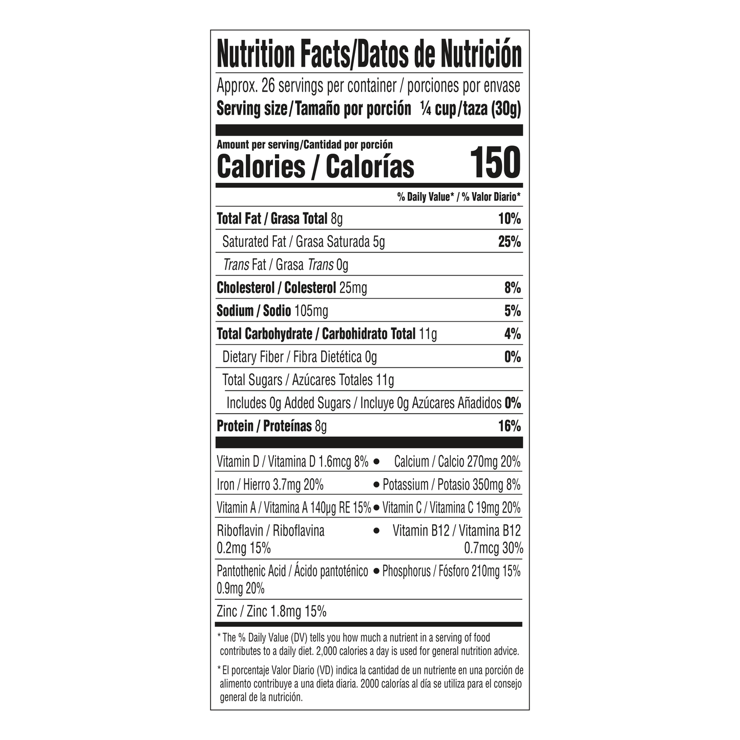 Leche en polvo entera fortificada NIDO 28.2 oz (1.76 lb - 800 g) Inglés-Español