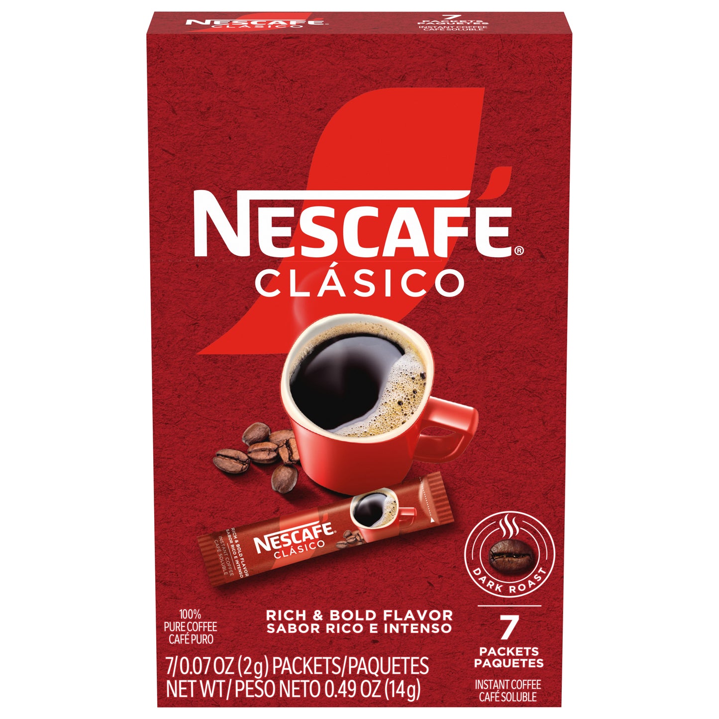 Café instantáneo Nescafé Clásico 7 sobres de 2 g (0,07 oz)