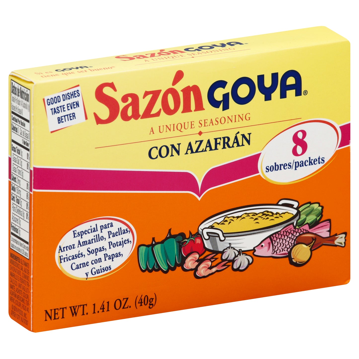 Sazón Goya Con Azafran Condimento 8 c/u