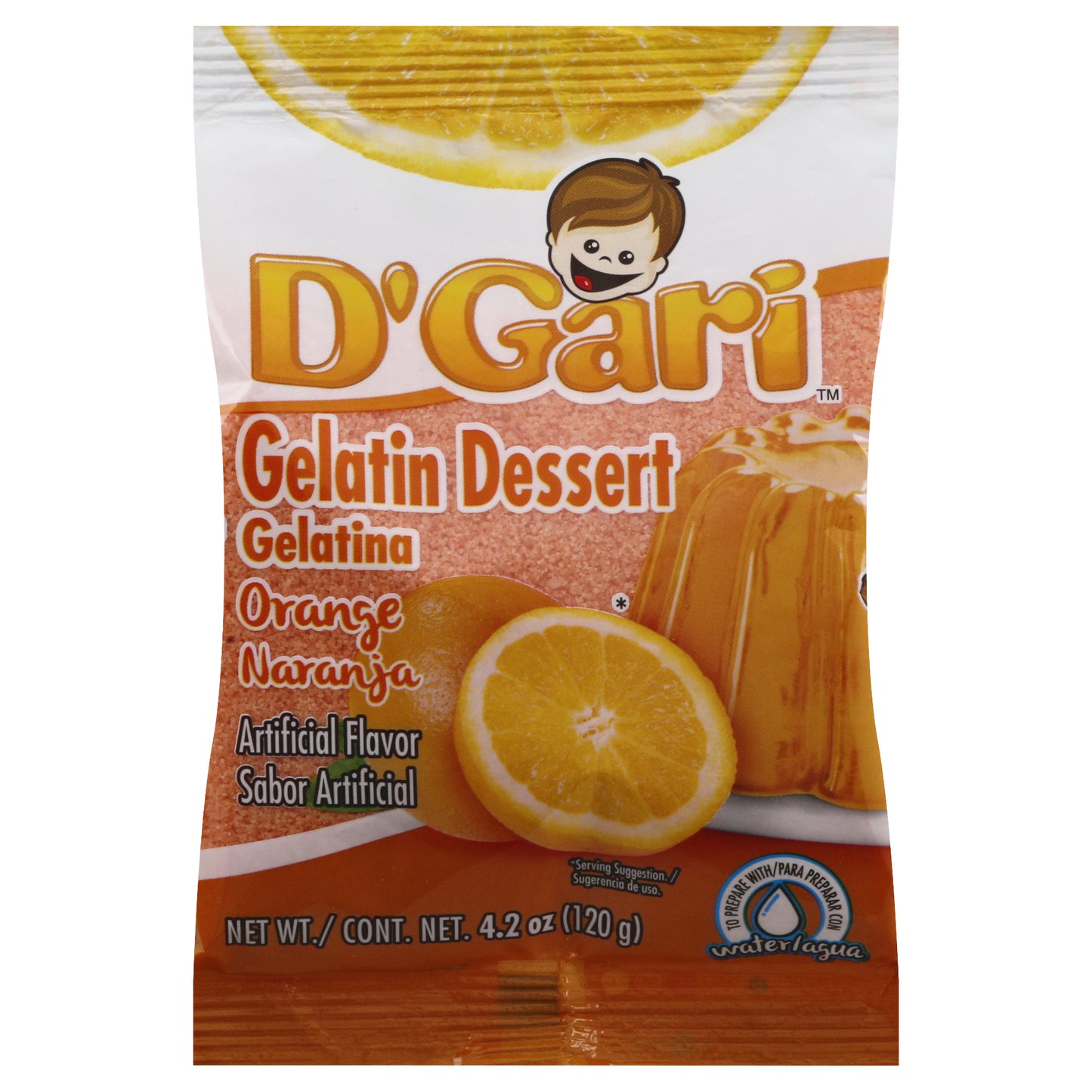 Postre de gelatina de naranja D'Gari 4.2 oz