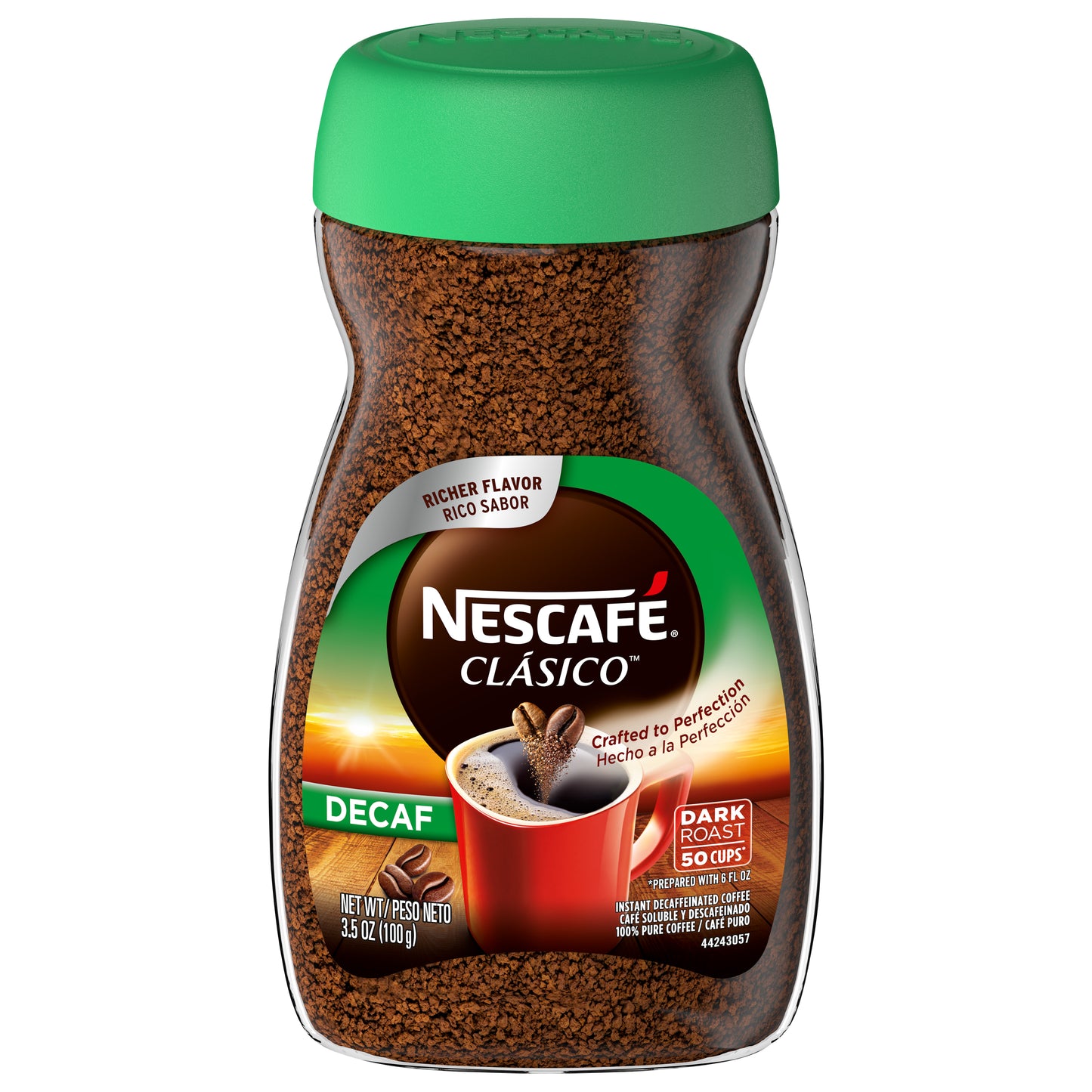 Café instantáneo descafeinado tostado oscuro Nescafé Clásico de 3.5 oz