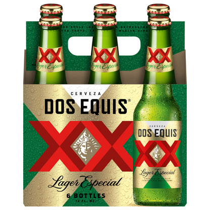 Cerveza Dos Equis Lager Especial, botellas de 6 a 12 onzas líquidas