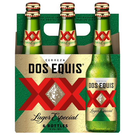 Cerveza Dos Equis Lager Especial, botellas de 6 a 12 onzas líquidas