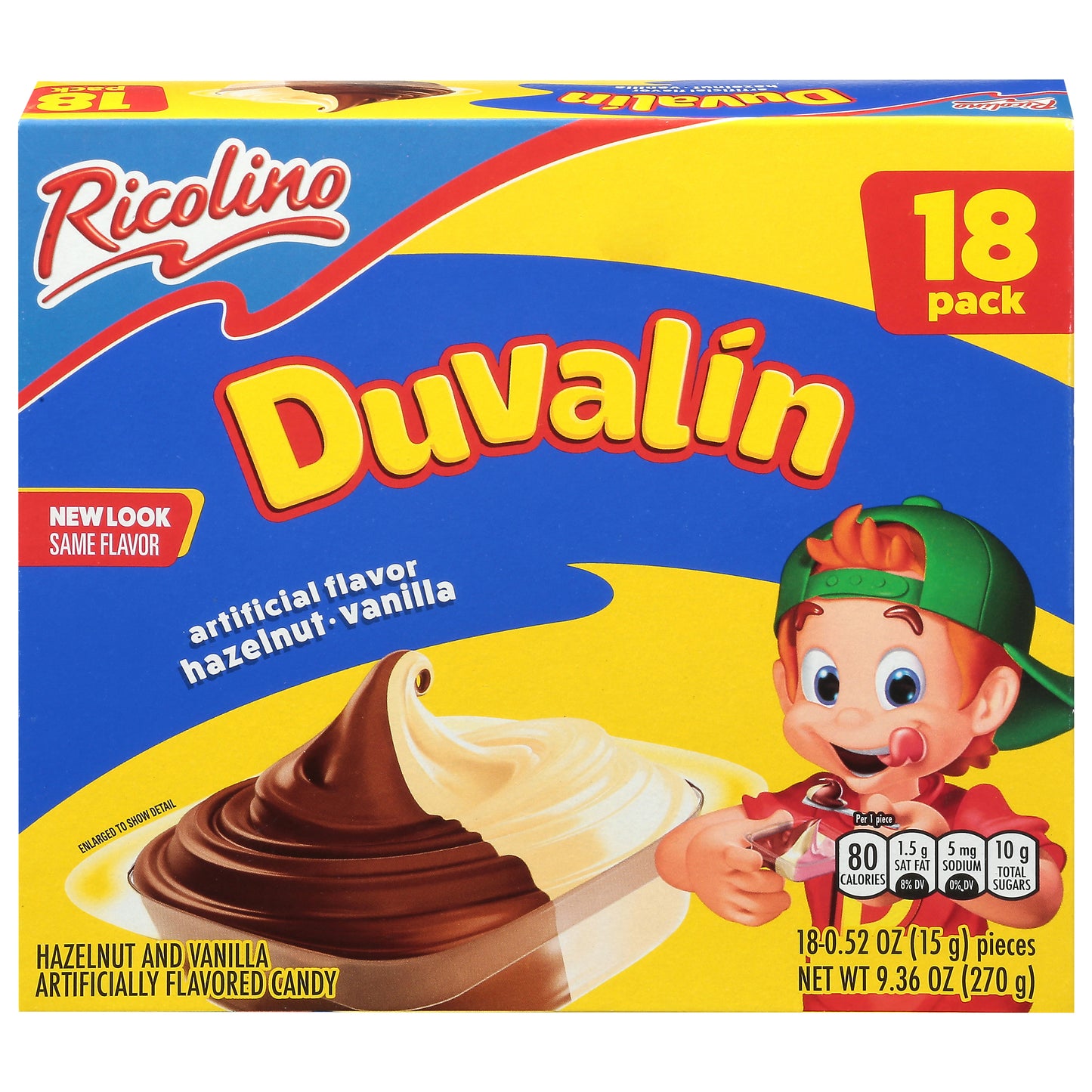 Ricolino Duvalin Caramelos de Avellana y Vainilla, 18 paquetes de 0.52 oz