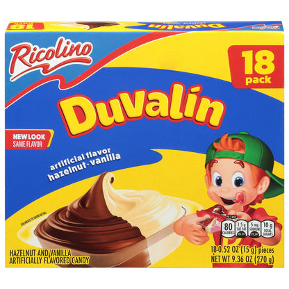 Ricolino Duvalin Caramelos de Avellana y Vainilla, 18 paquetes de 0.52 oz