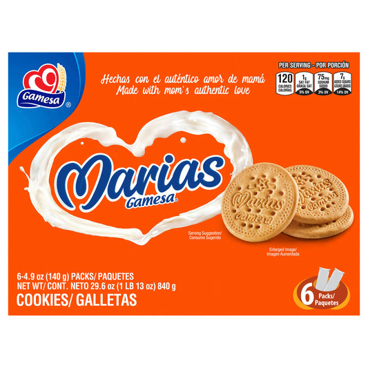 Galletas Gamesa Marias 4.9 oz, 6 unidades