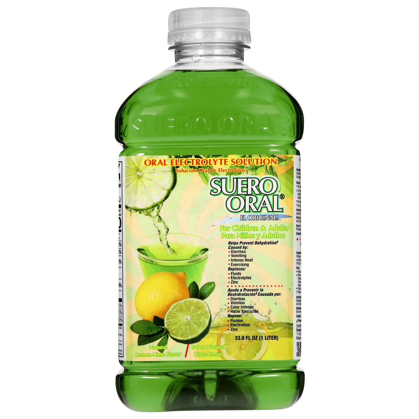 Solución electrolítica oral Suero Oral sabor natural limón-lima 33.8 fl oz