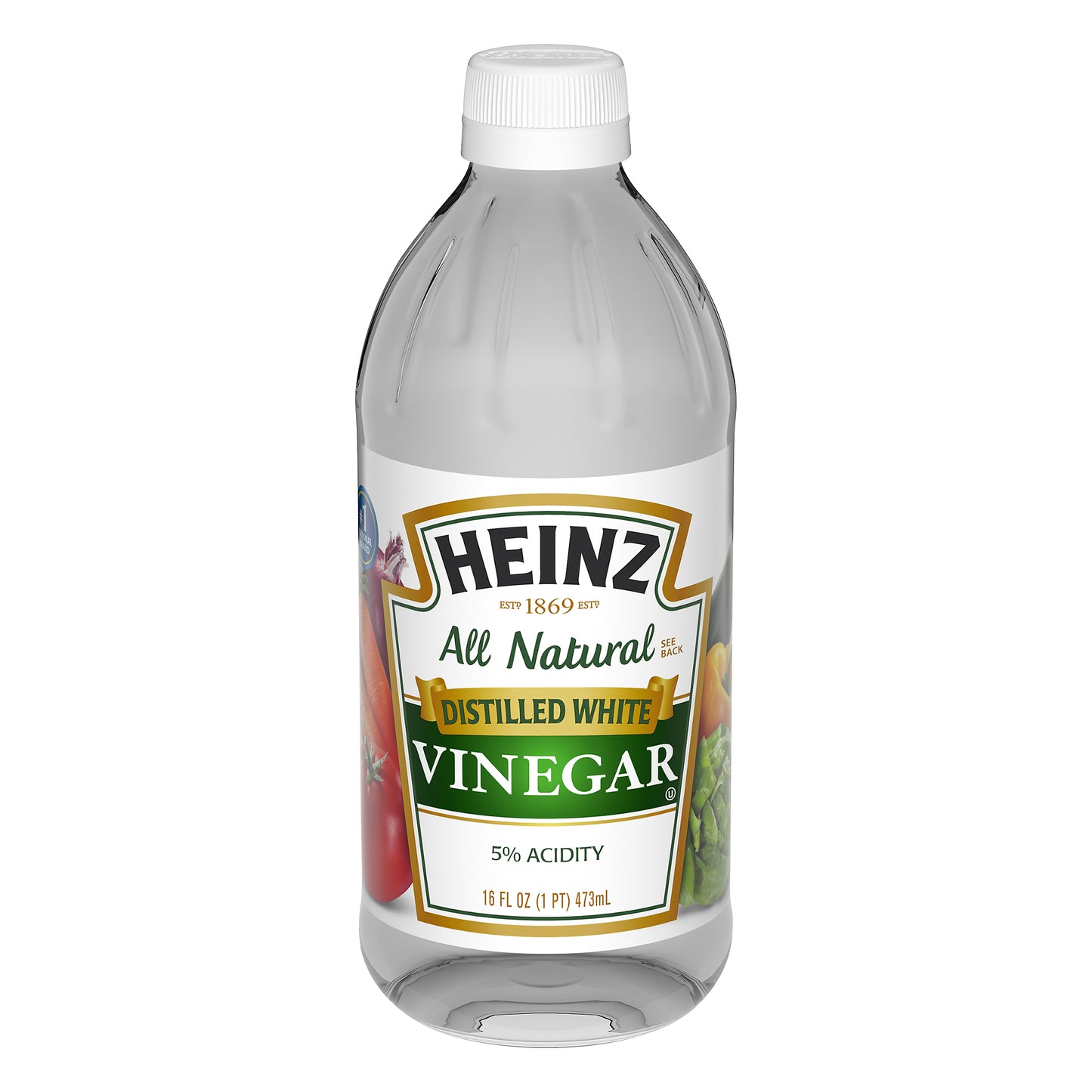 Vinagre blanco destilado Heinz, botella de 473 ml (16 onzas líquidas)