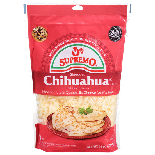Quesadilla estilo mexicano Supremo Chihuahua con queso rallado natural de 450 g