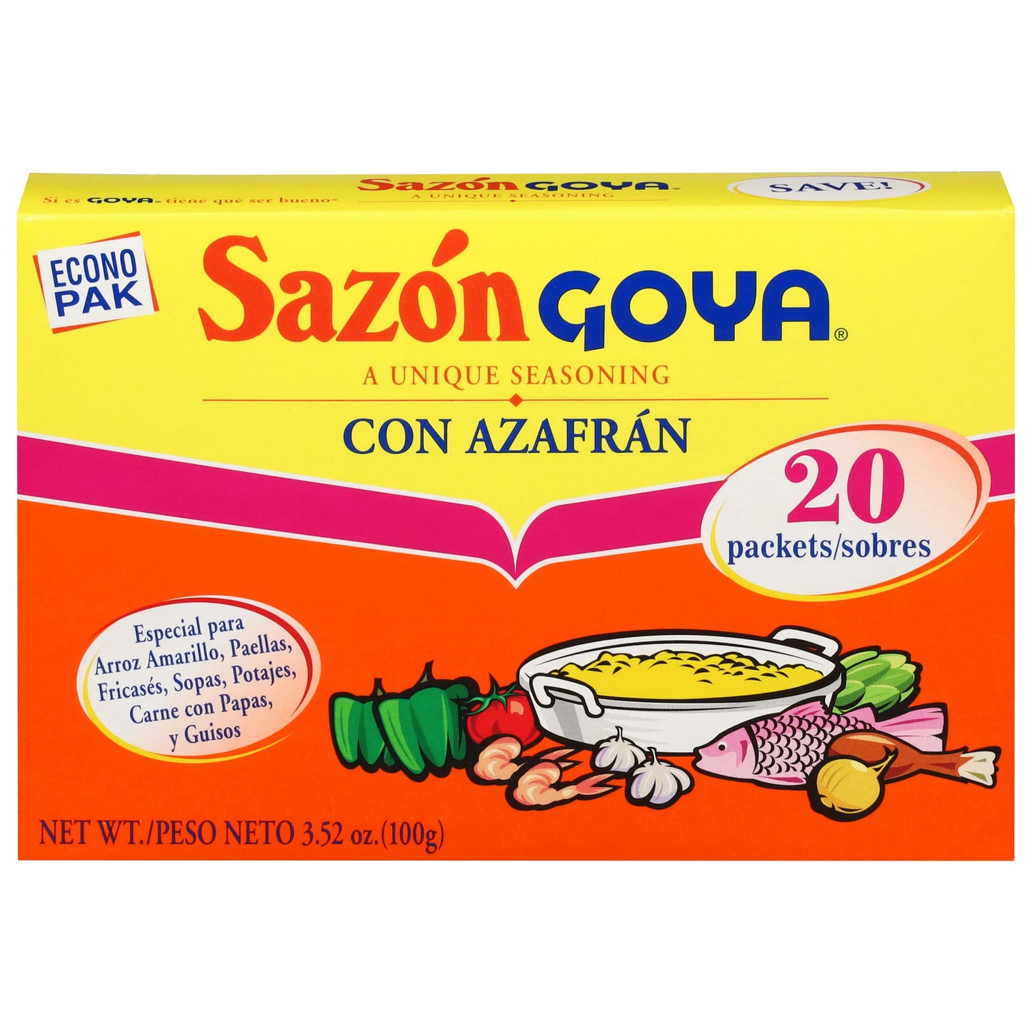 Sazon Goya Seasoning Econo Pak 20 unidades