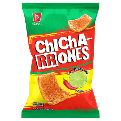 Chicharrones Barcel, bolsa de 70 g (2.5 oz) tamaño para compartir, sabor a chile y lima, snack picante de trigo inflado