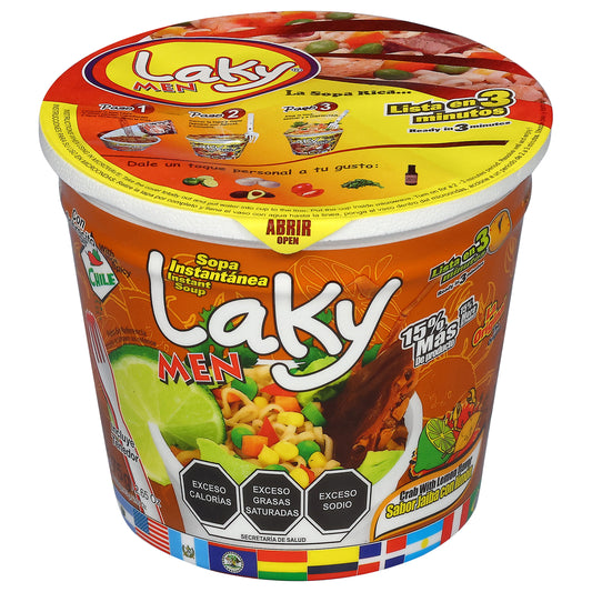 Ramen instantáneo Laky Men sabor cangrejo con limón, 75 g (2.65 oz)