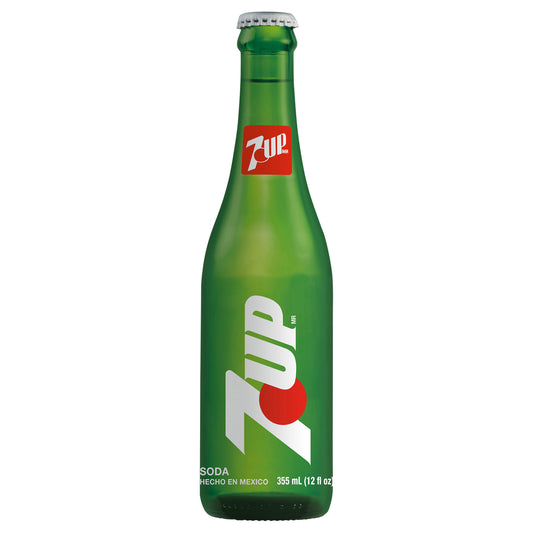 7UP - Made in Mexico Lemon lime Soda, 12 fl oz glass bottle
