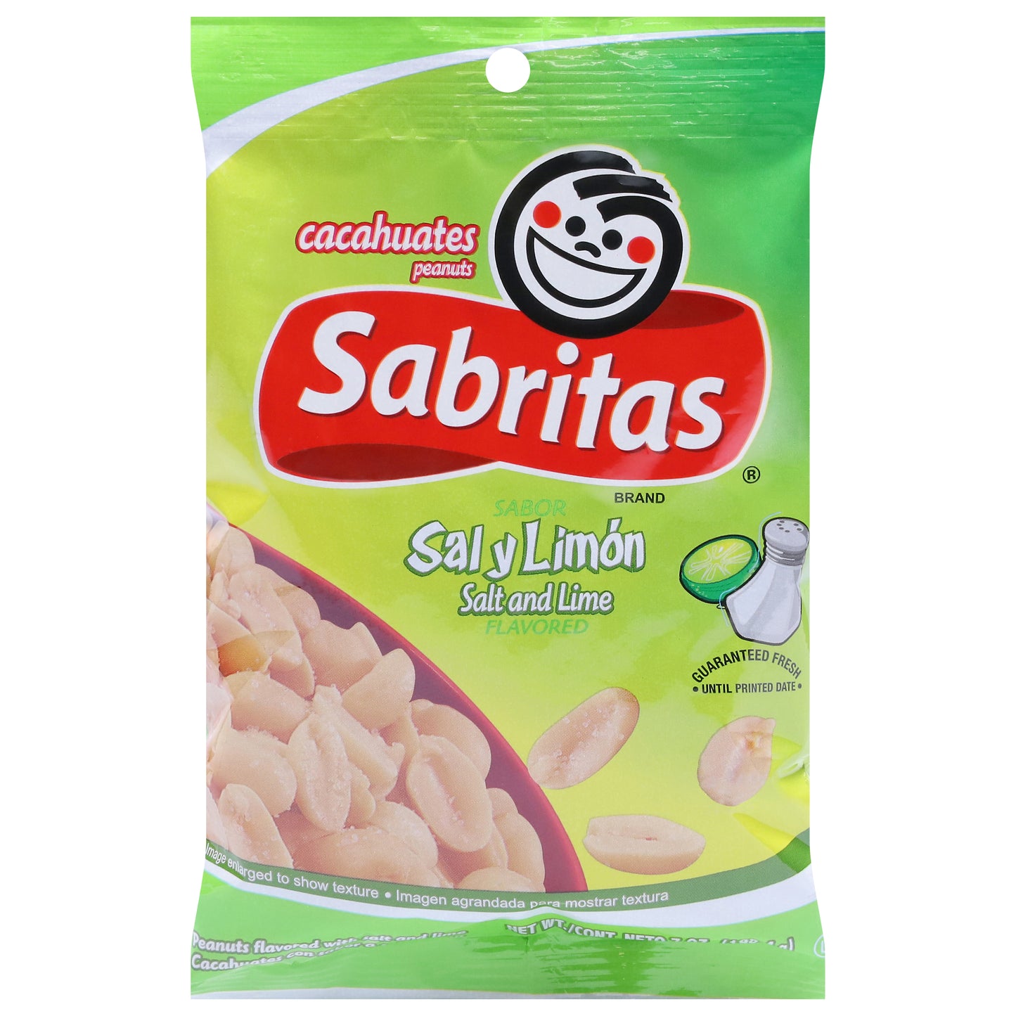 Cacahuetes Sabritas con sabor a sal y lima 7 oz