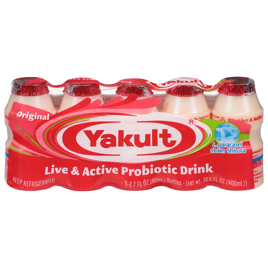 Bebida probiótica Yakult Live &amp; Active Original, 5 botellas de 2.7 onzas líquidas
