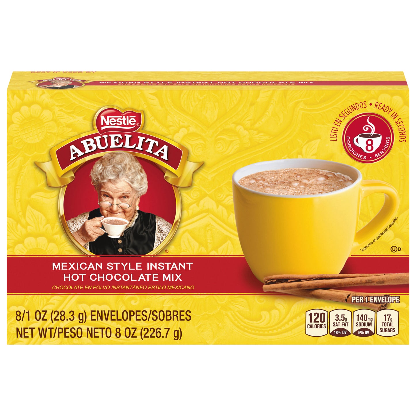 Mezcla instantánea para bebida de chocolate caliente estilo mexicano Abuelita 8 oz.