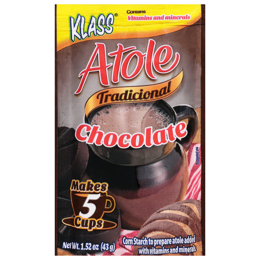 Mezcla para bebida de chocolate tradicional Klass Atole de 1.52 onzas