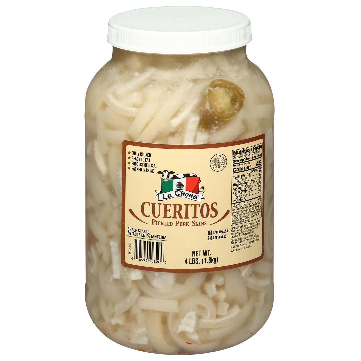 La Chona Pickled Pork Skins 4 lb