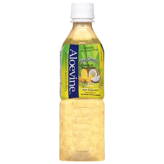 Bebida refrescante de aloe vera sabor piña colada Aloevine, 500 ml (16.9 onzas líquidas)
