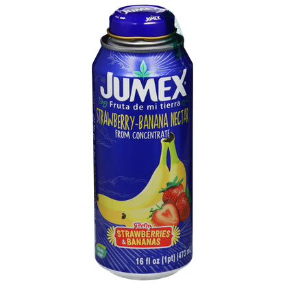 Néctar de fresa y plátano Jumex a partir de concentrado 16 onzas líquidas