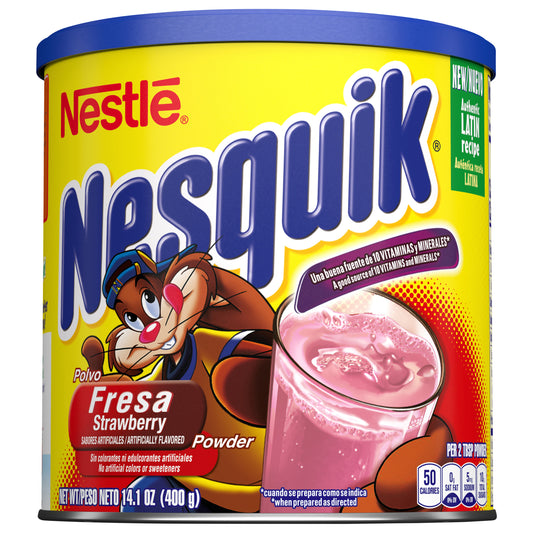 NESQUIK Polvo sabor fresa, bote de 14.1 oz