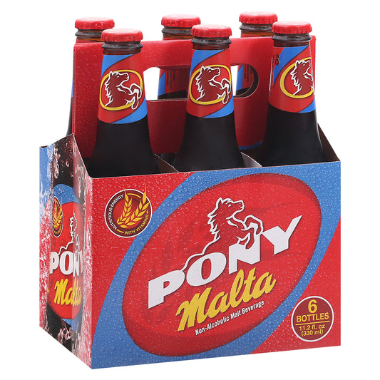 Bebida de malta sin alcohol Pony Malta, botellas de 6 a 11.2 onzas líquidas