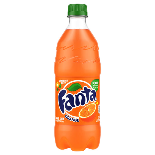 Botella de refresco Fanta Naranja, 20 onzas líquidas