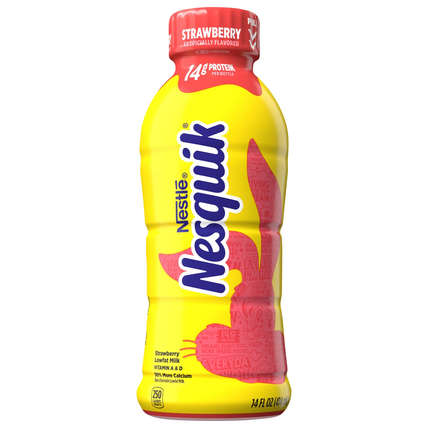 Leche baja en grasa con sabor a fresa Nesquik, lista para beber