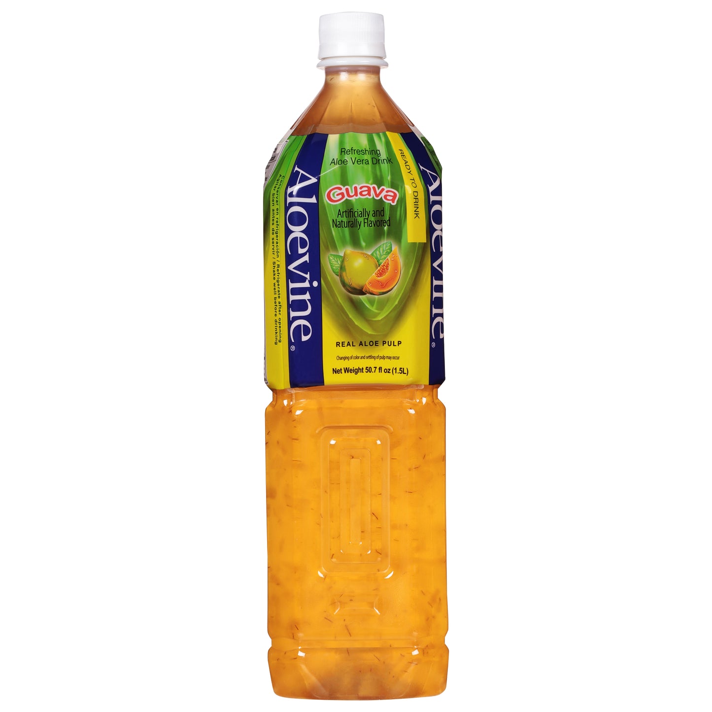 Bebida refrescante de guayaba y aloe vera Aloevine de 50.7 onzas líquidas
