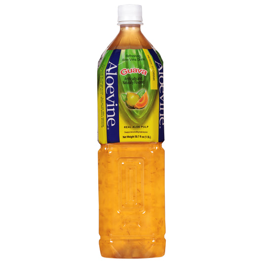 Bebida refrescante de guayaba y aloe vera Aloevine de 50.7 onzas líquidas