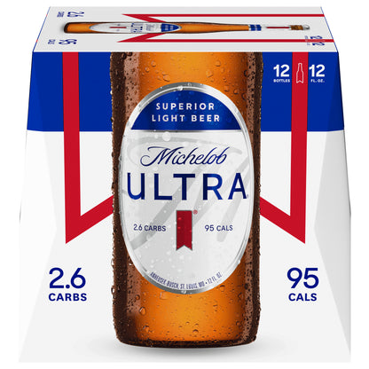 Cerveza Michelob Ultra Superior Light, 12 botellas de 355 ml (12 onzas líquidas)