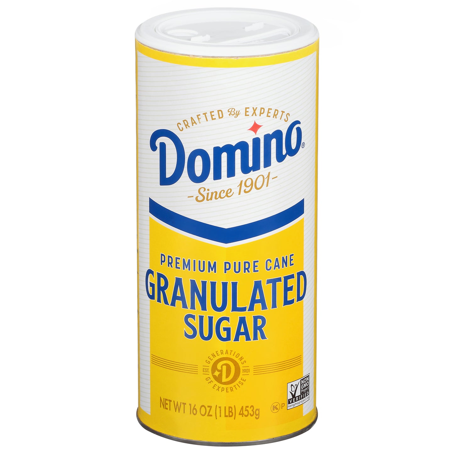 Azúcar granulada de caña pura Domino Premium, bote de 1 lb