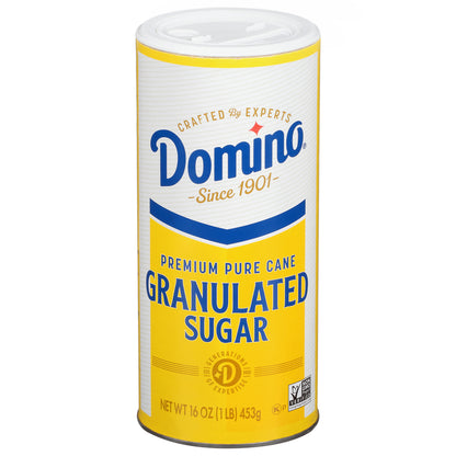 Azúcar granulada de caña pura Domino Premium, bote de 1 lb