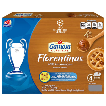 Gamesa Clásicas Florentinas sabor caramelo de leche, 315 g (11.1 oz), paquete de 4 unidades