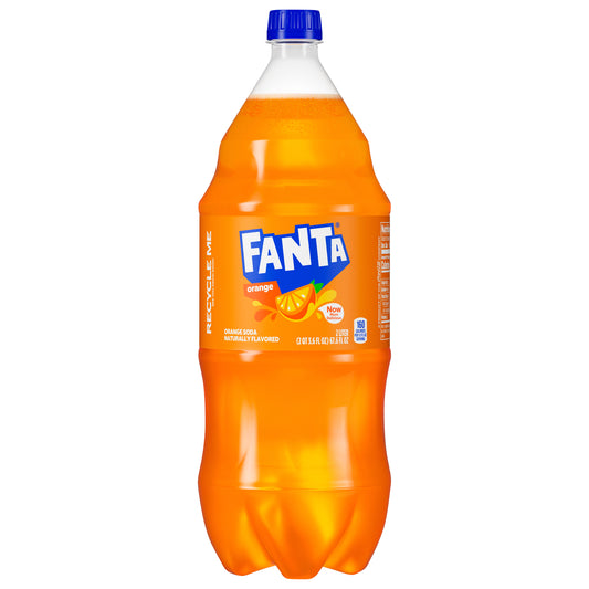 Botella de refresco Fanta Naranja, 2 litros