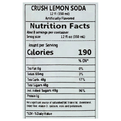 Crush Lemon Soda 12 fl oz
