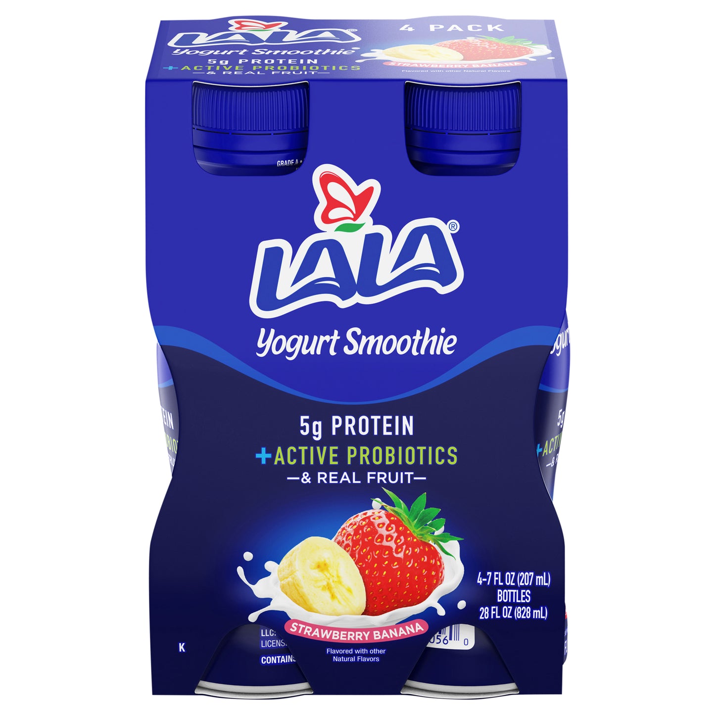 Batido de yogur de fresa y plátano LALA (paquete de 4)