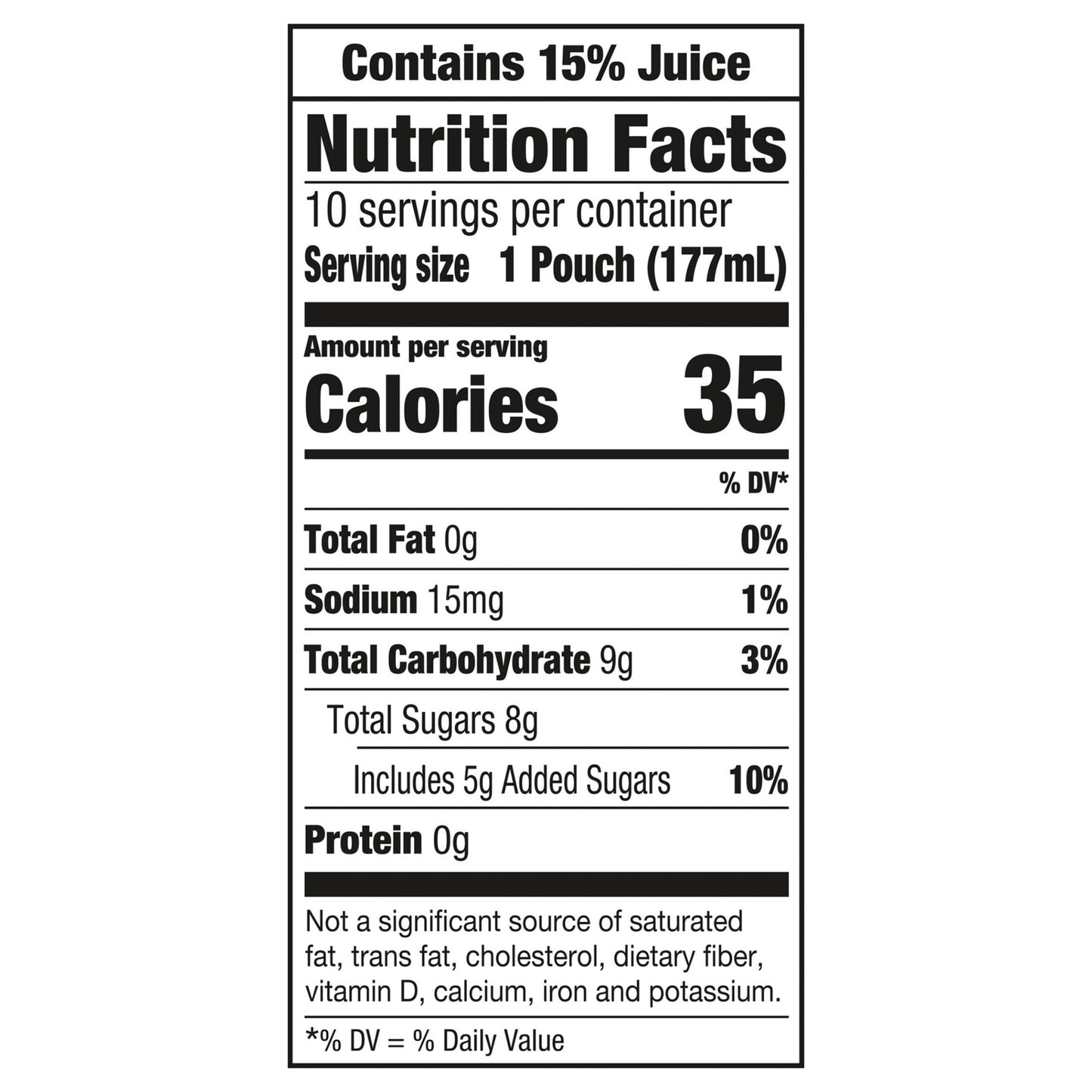 Capri Sun sabor ponche de frutas con otros sabores naturales, mezcla de jugos, caja de 10 unidades, bolsitas de 177 ml (6 onzas líquidas).