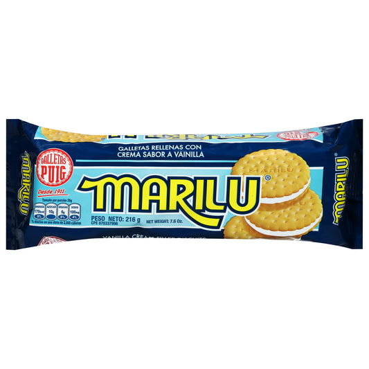 Galletas rellenas de crema de vainilla Marilu 216 g