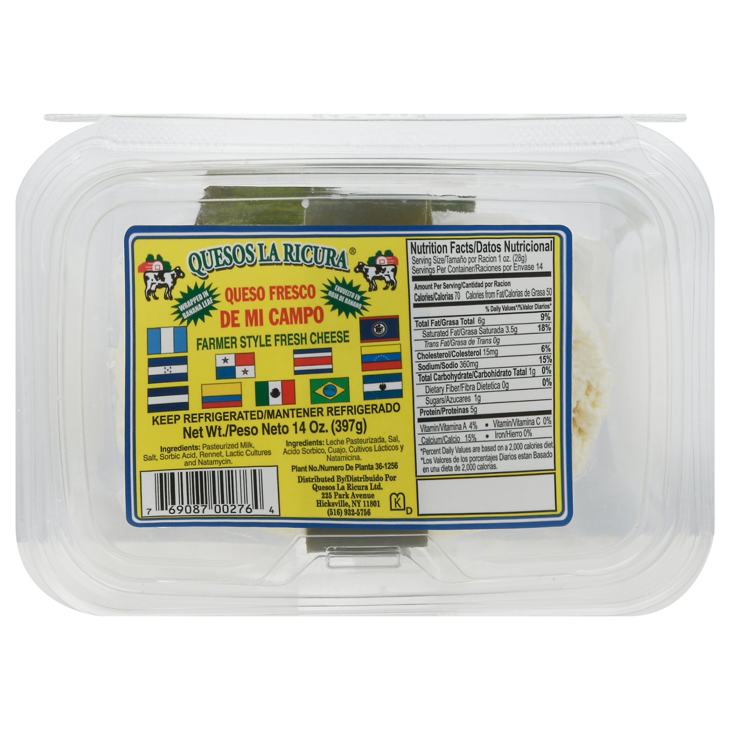 Quesos La Ricura Queso Fresco Estilo Granjero 14 oz