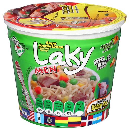 Sopa instantánea sabor a carne Laky Men 75 g