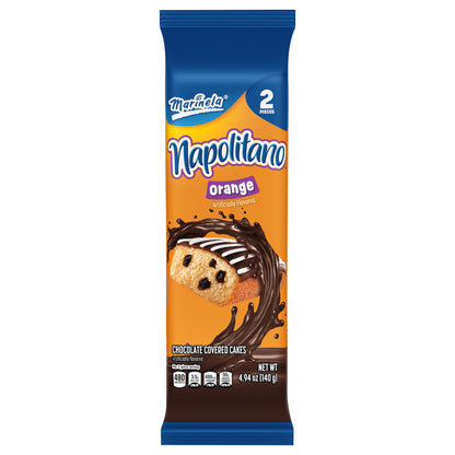 Pastel de naranja Marinela Napolitano (paquete doble) con pasas, 2 unidades, 140 g